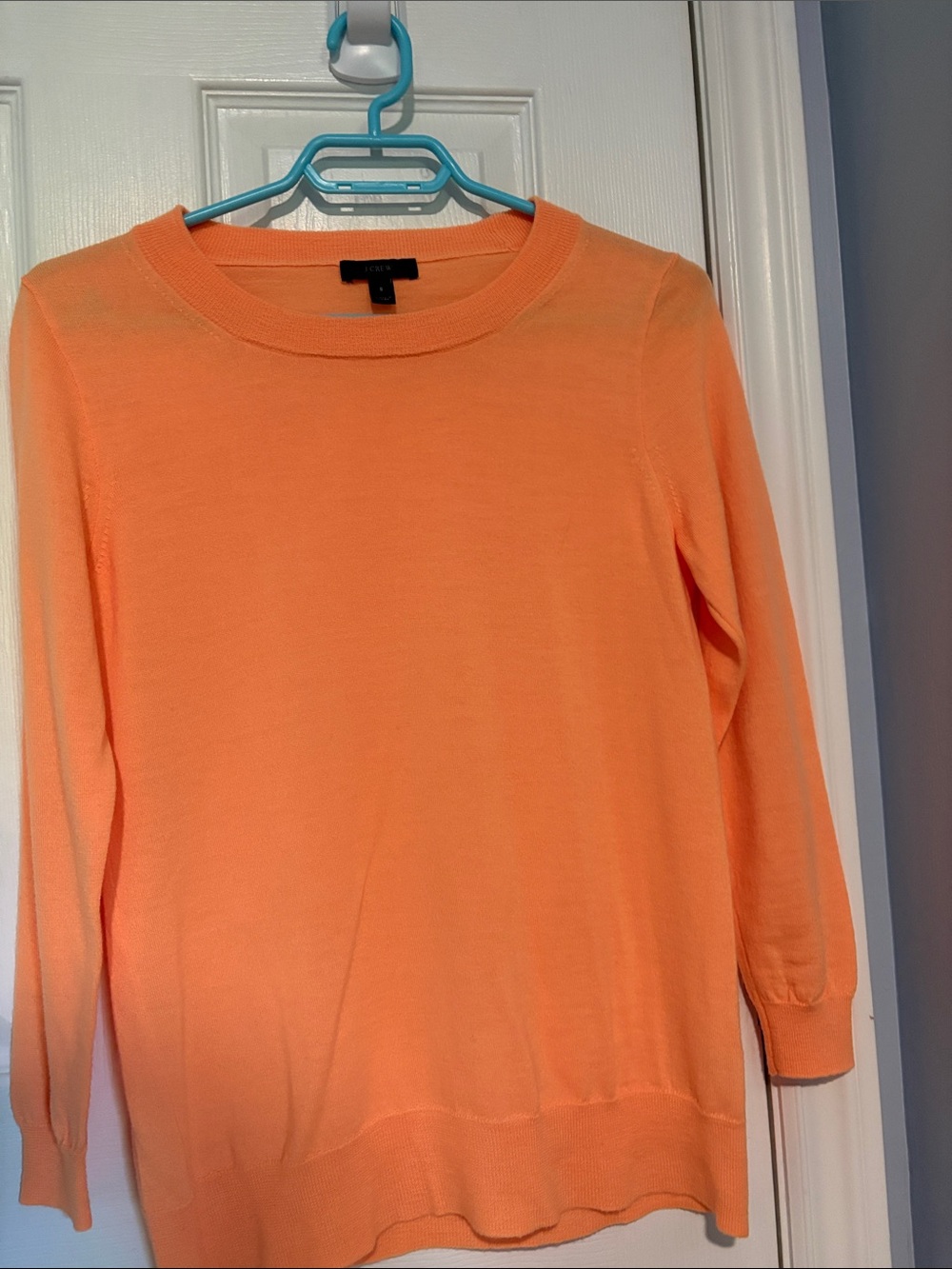 J Crew merino wool light neon -Orange Scoop Neck Sweater